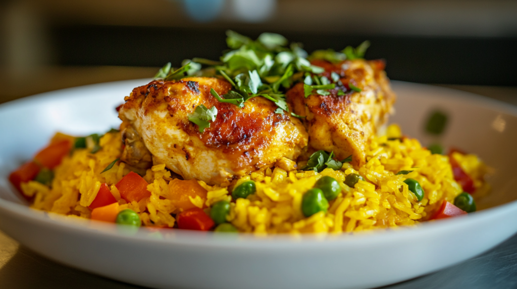 chicken. yellow rice