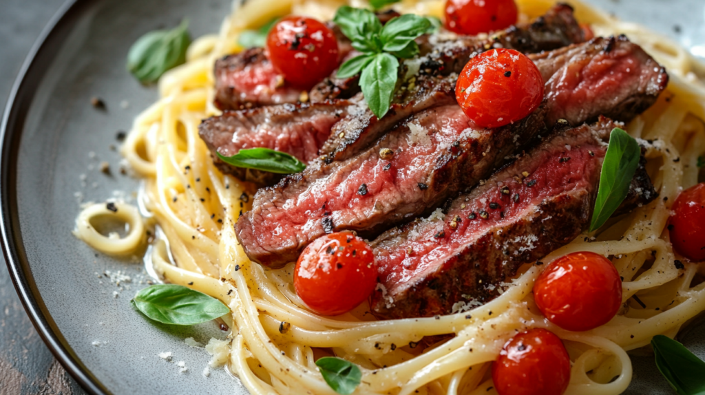 steak and pasta