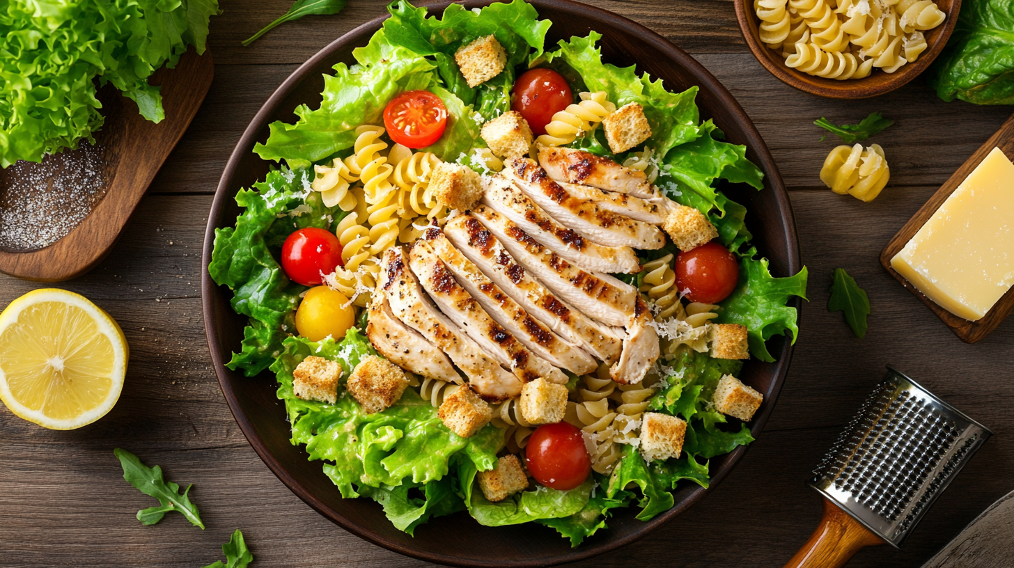 Chicken Caesar Salad with Pasta