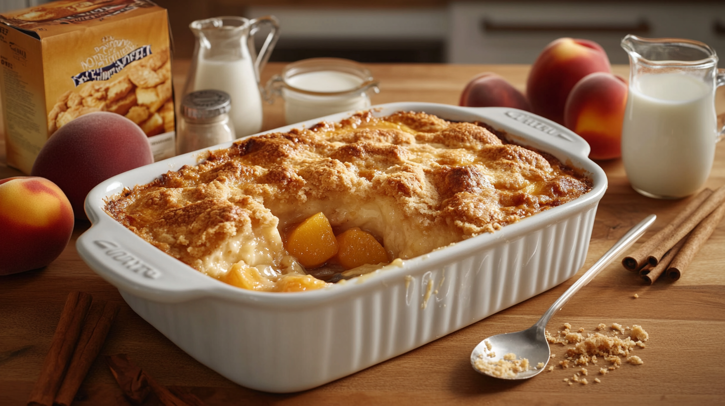 Peach cobbler with cake mix