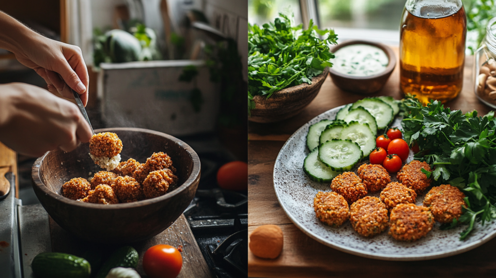 Low Carb Keto Falafel preparation