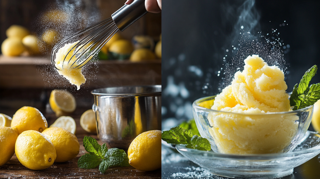 sugar free lemon sorbet preparation