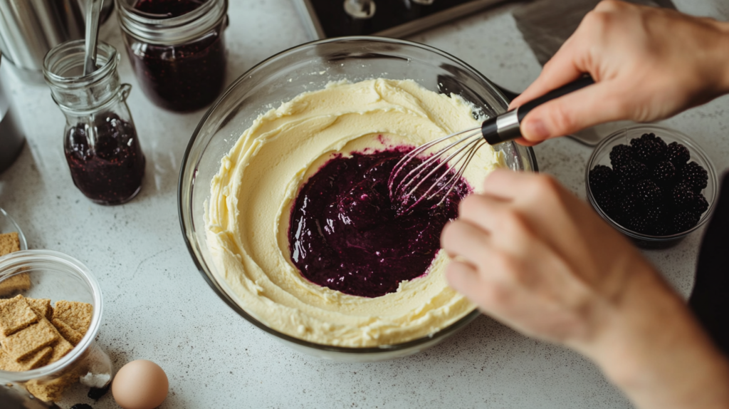 Blackberry cheesecake recipe preparation