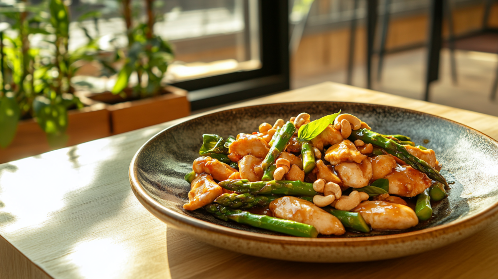 Cashew Chicken and Asparagus Stir-Fry