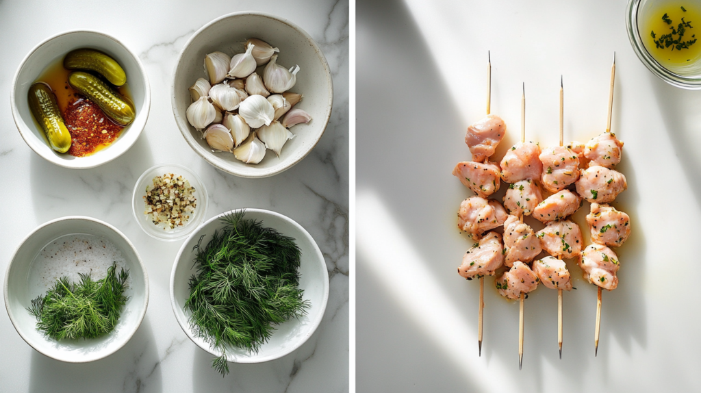 Dill Pickle Chicken Skewers